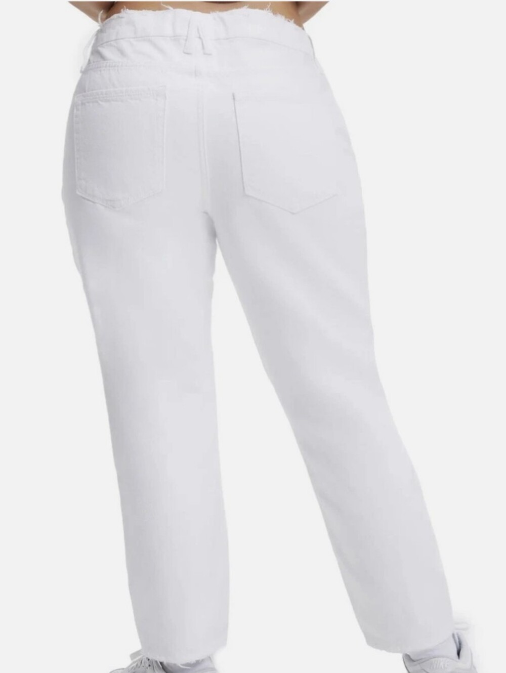 Good American Good Boy Ankle Wrap Pants White NWT - Picture 2 of 8